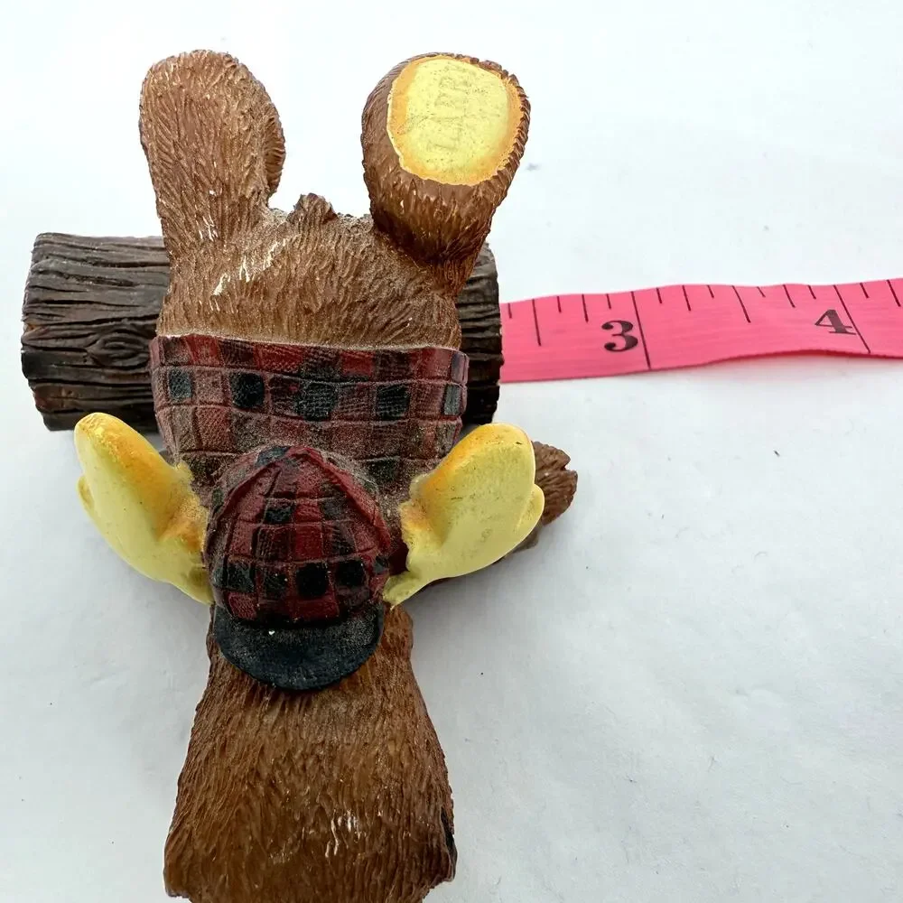 Vintage Larry-Bo Moose Figurines Pair Rustic Cabin Lodge Decor Resin 1990s